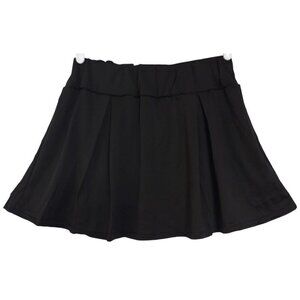Black M Skater Skirt With Built-In Shorts Elastic Waist, For Girls.